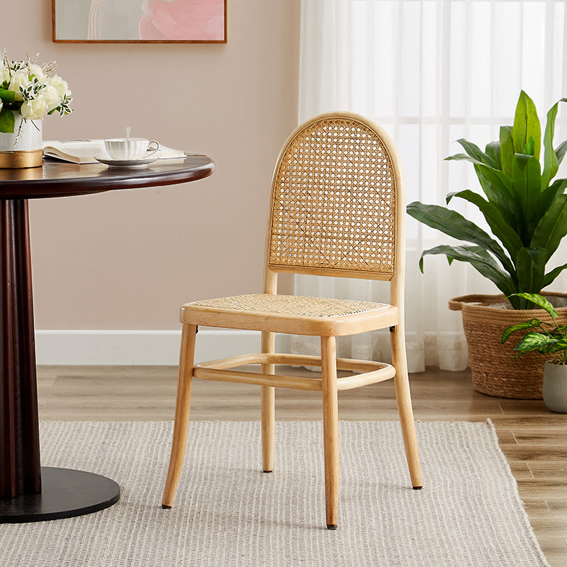 Silla sin brazos de comedor de madera tradicional, silla lateral de comedor con respaldo abierto para uso en restaurantes
