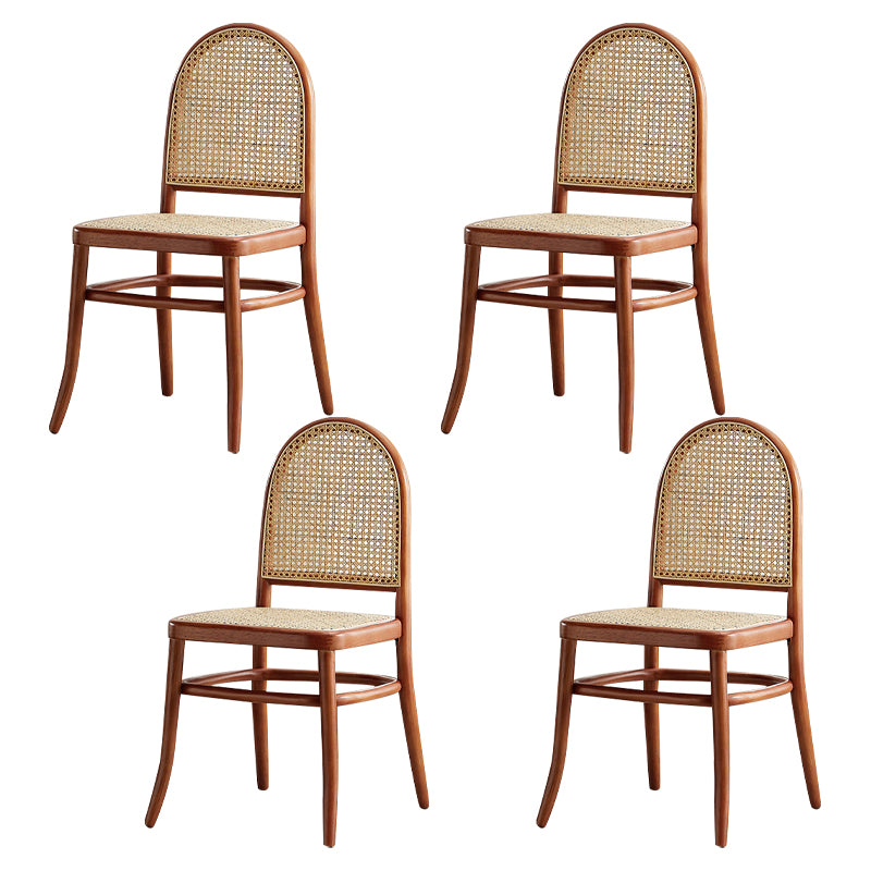 Silla sin brazos de comedor de madera tradicional, silla lateral de comedor con respaldo abierto para uso en restaurantes