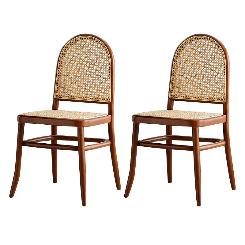 Silla sin brazos de comedor de madera tradicional, silla lateral de comedor con respaldo abierto para uso en restaurantes