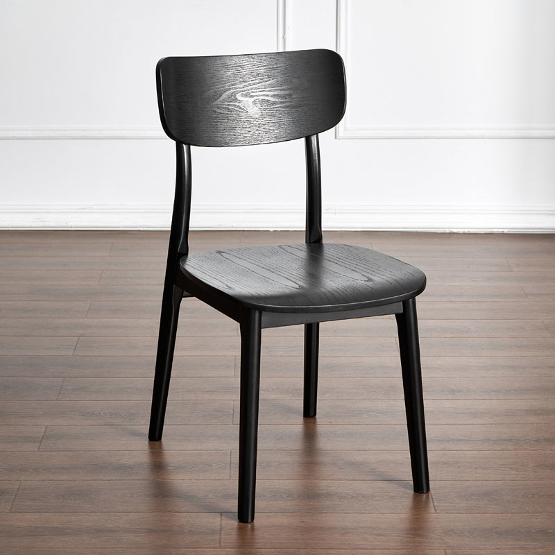 Silla de comedor tradicional de madera sin brazos, respaldo abierto, silla lateral de comedor (juego de 2)