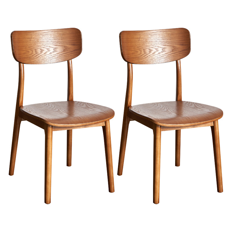 Chaise de salle à manger traditionnelle en bois sans accoudoirs, chaise d'appoint à dossier ouvert (Ensemble de 2)