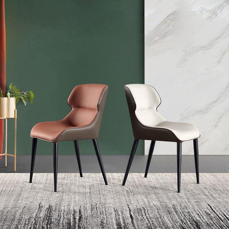 Sillón industrial para interiores, silla de comedor tapizada con respaldo de metal (juego de 2)