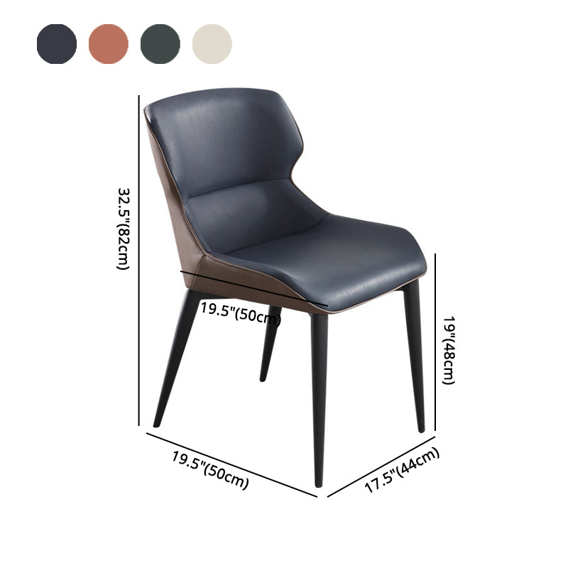 Sillón industrial para interiores, silla de comedor tapizada con respaldo de metal (juego de 2)