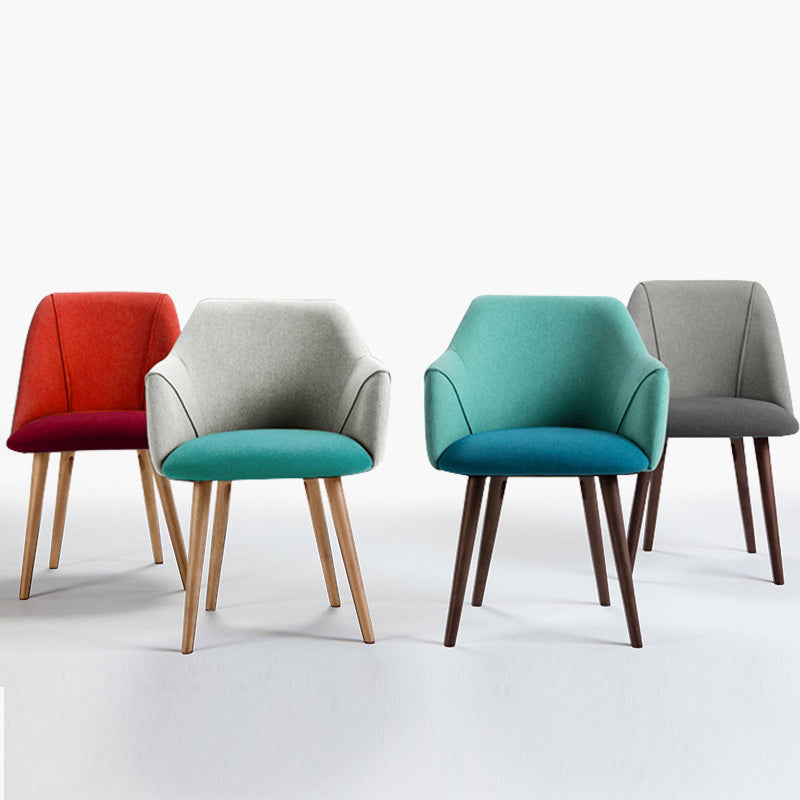 Silla de comedor escandinava con brazo de tela con acabado mate (juego de 2)