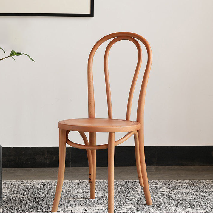 Silla tradicional de comedor de madera natural con respaldo Windsor de haya (juego de 2)