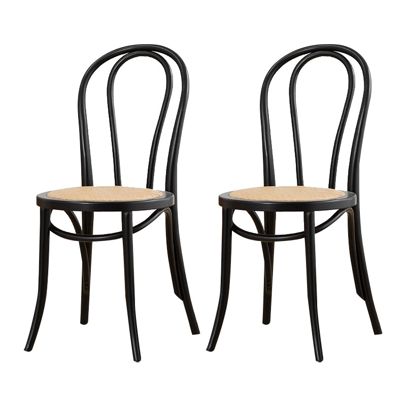 Silla tradicional de comedor de madera natural con respaldo Windsor de haya (juego de 2)