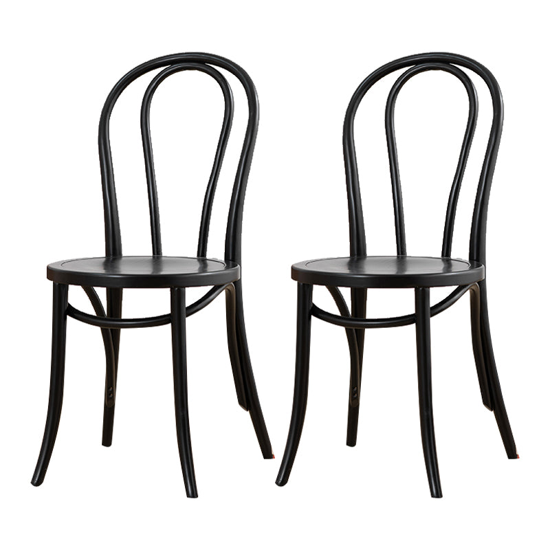 Silla tradicional de comedor de madera natural con respaldo Windsor de haya (juego de 2)