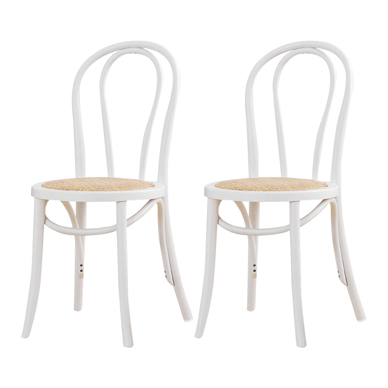 Silla tradicional de comedor de madera natural con respaldo Windsor de haya (juego de 2)