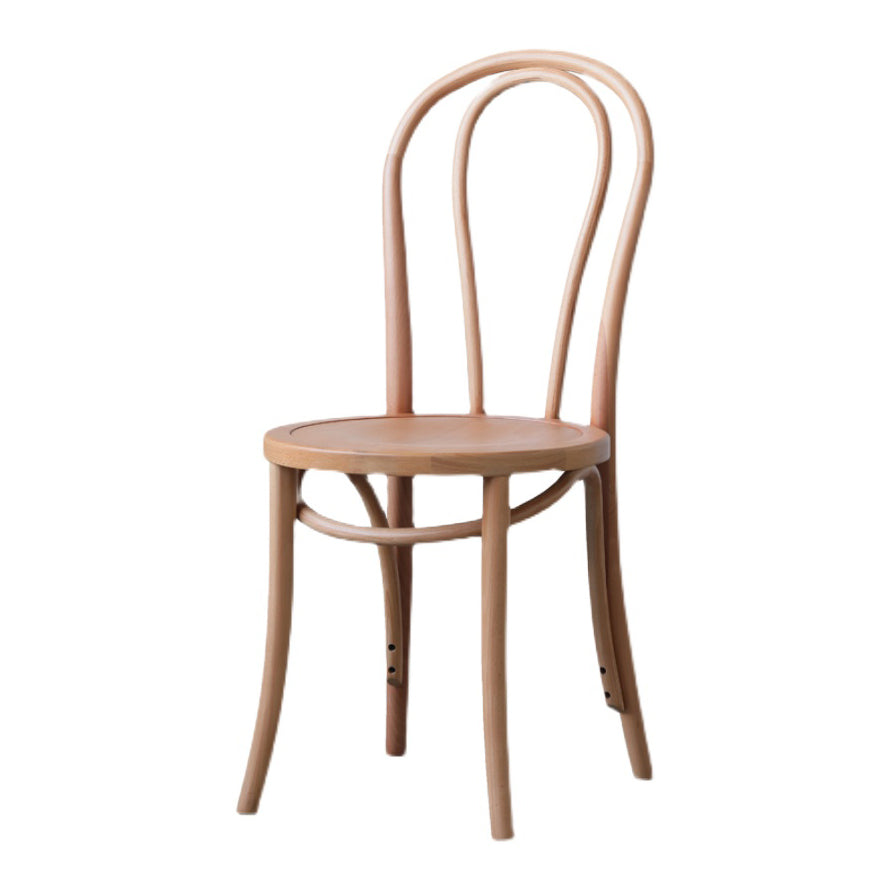 Silla tradicional de comedor de madera natural con respaldo Windsor de haya (juego de 2)