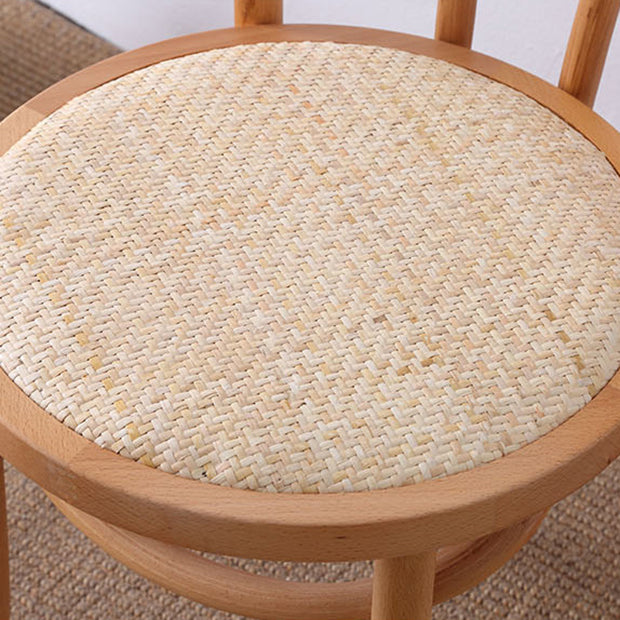 Silla tradicional de comedor de madera natural con respaldo Windsor de haya (juego de 2)