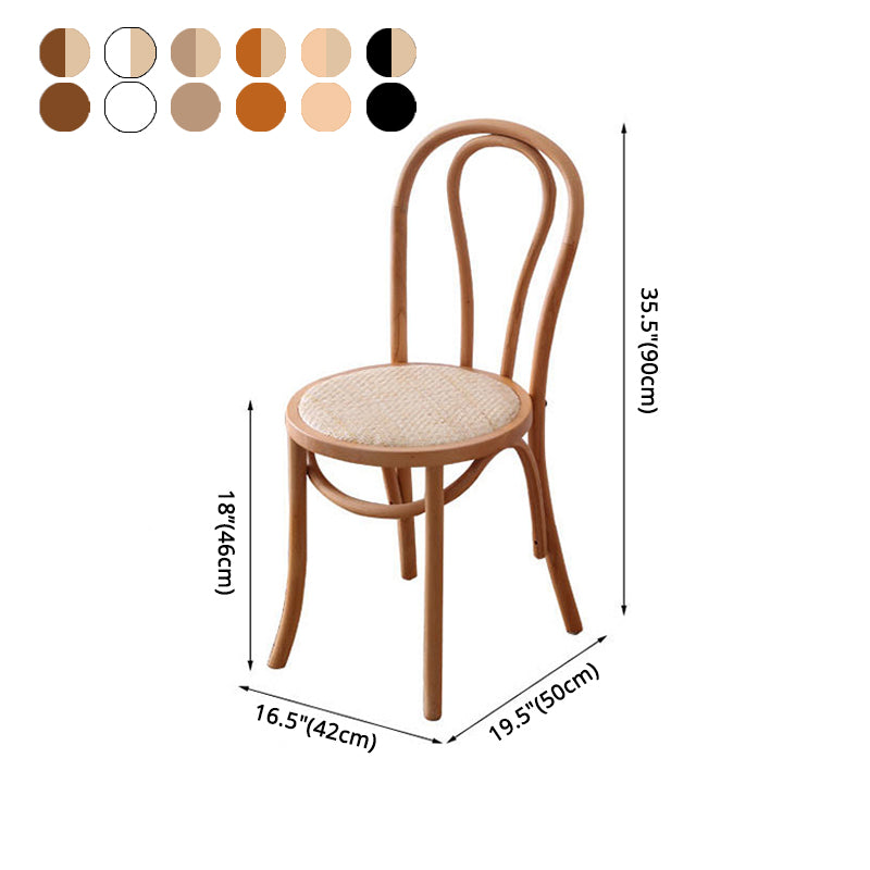 Silla tradicional de comedor de madera natural con respaldo Windsor de haya (juego de 2)