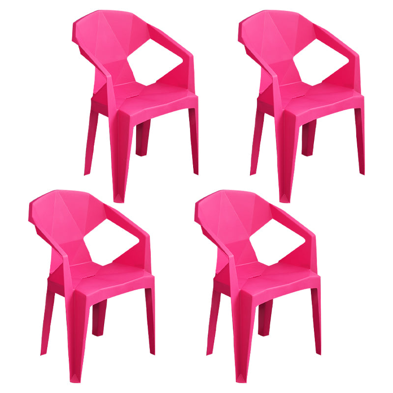 Les chaises de salle à manger en plastique modernes ouvrent les fauteuils de salle à manger empilables arrière
