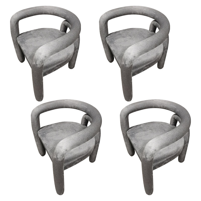 Silla de comedor estilo moderno Silla auxiliar con brazo de cocina y patas de metal