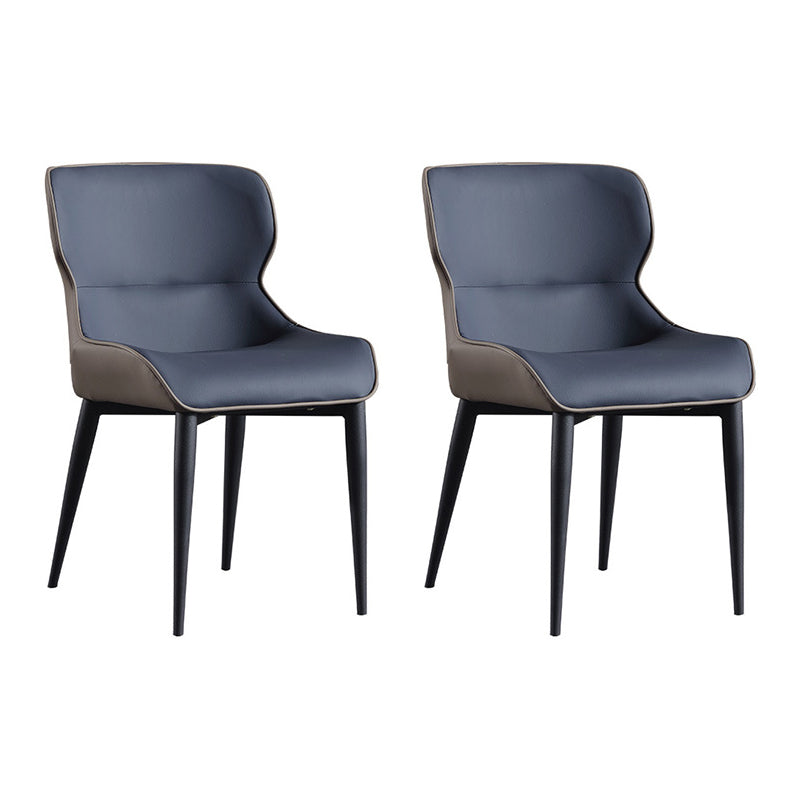 Fauteuils de salle à manger en cuir de style minimaliste Chaises de salle à manger à oreilles (Ensemble de 2)