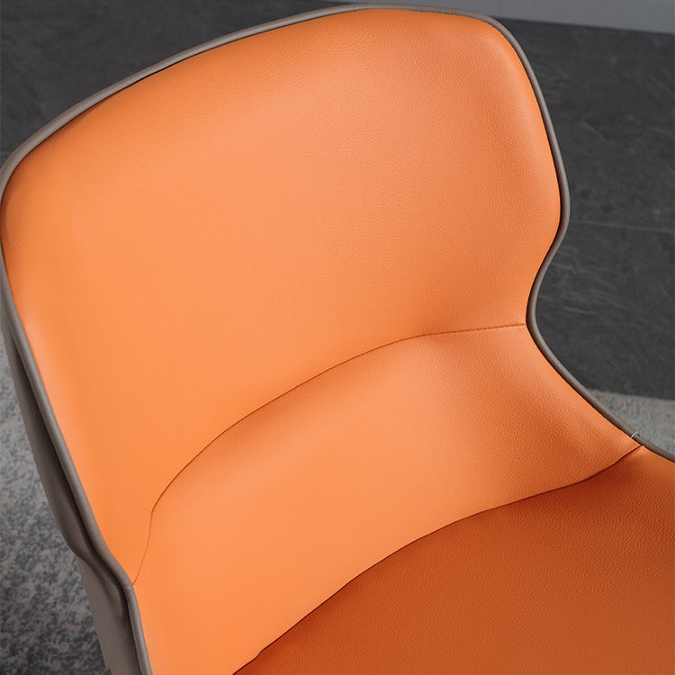 Esszimmerstühle aus Leder im minimalistischen Stil, Esszimmerstühle mit Ohrensessel (2er-Set)