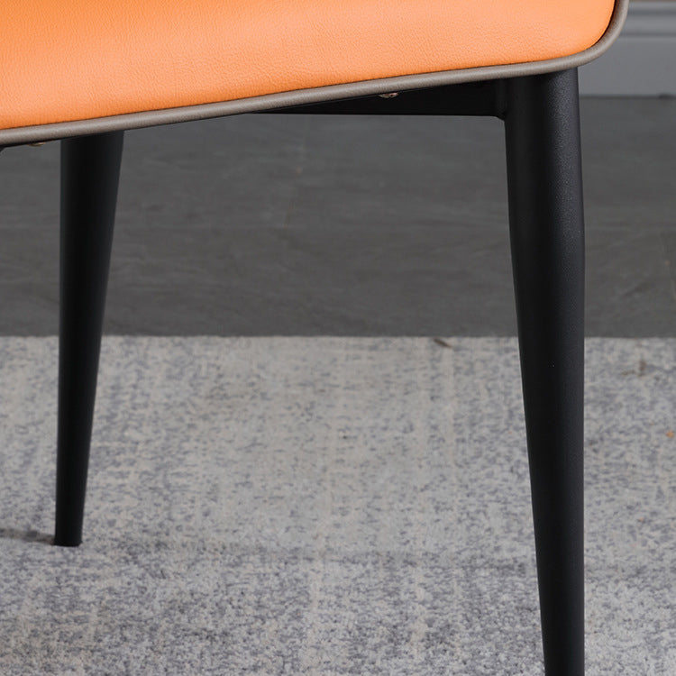 Esszimmerstühle aus Leder im minimalistischen Stil, Esszimmerstühle mit Ohrensessel (2er-Set)