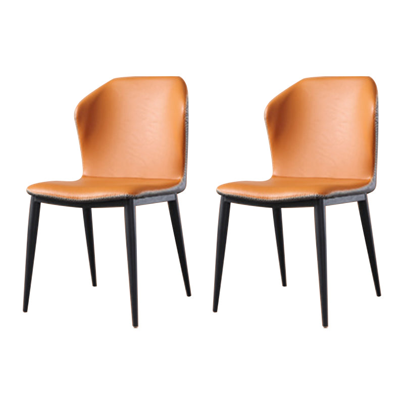 Chaises de salle à manger à oreilles de style industriel Chaises d'appoint en cuir pour cuisine (Ensemble de 2)