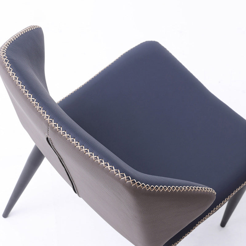 Sillas de comedor con respaldo de estilo industrial, sillas auxiliares de comedor de cuero para cocina (juego de 2)