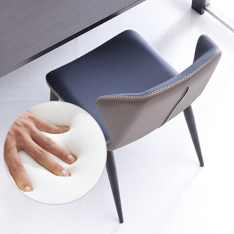 Sillas de comedor con respaldo de estilo industrial, sillas auxiliares de comedor de cuero para cocina (juego de 2)