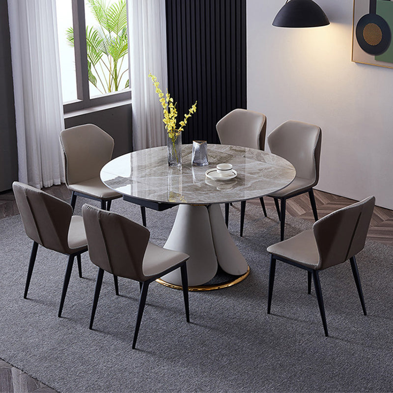 Sillas de comedor con respaldo de estilo industrial, sillas auxiliares de comedor de cuero para cocina (juego de 2)
