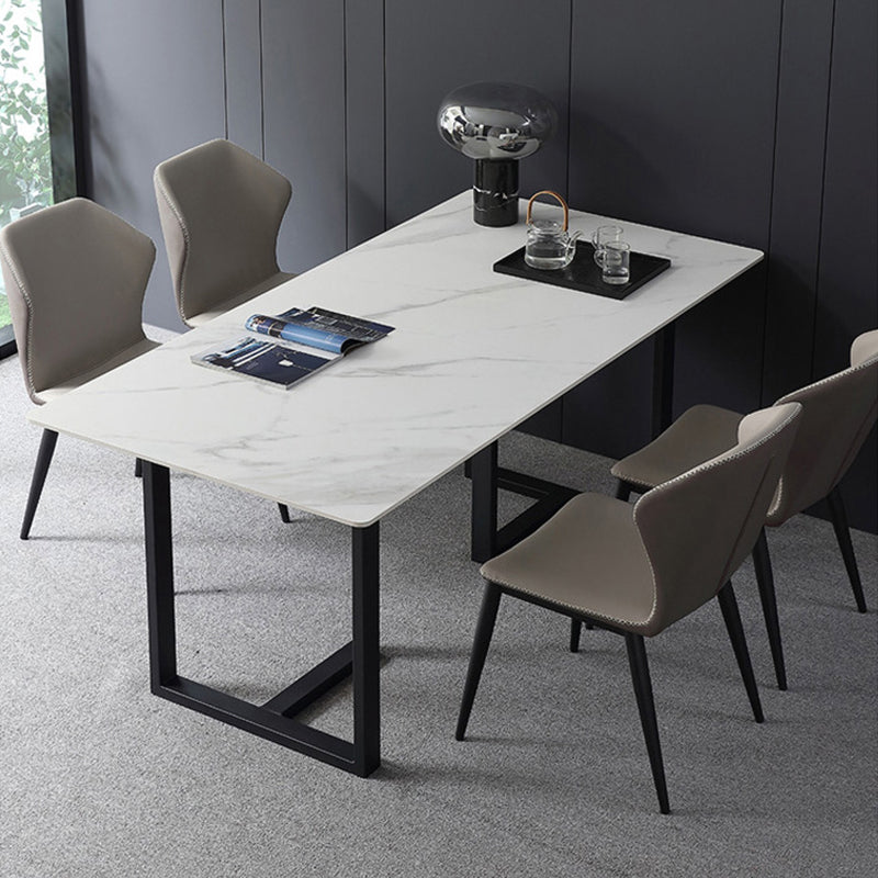 Sillas de comedor con respaldo de estilo industrial, sillas auxiliares de comedor de cuero para cocina (juego de 2)