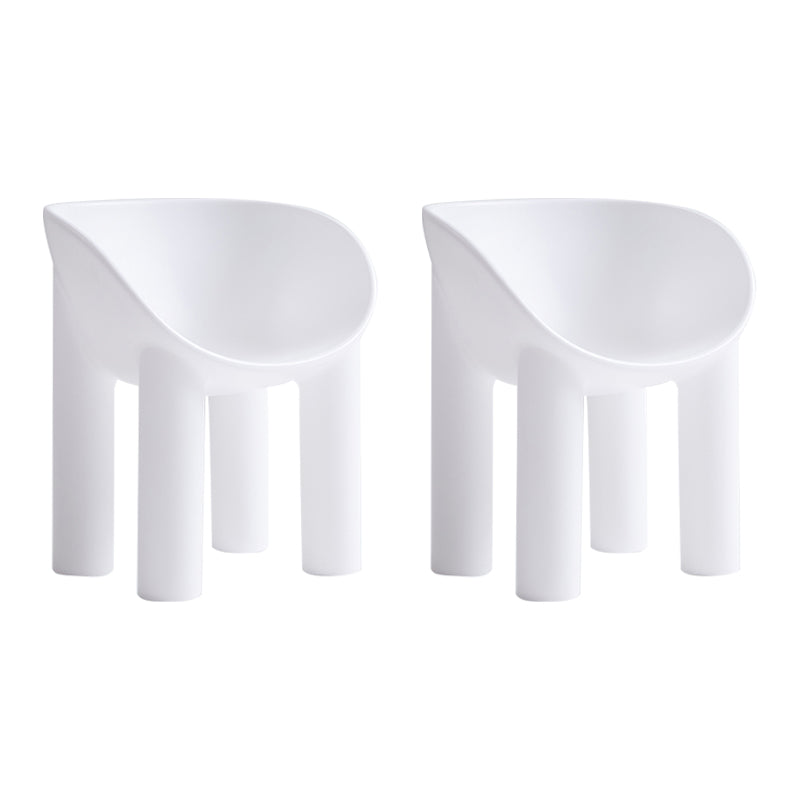 Sillas de comedor de estilo nórdico, sillas laterales con brazos de cocina y patas de plástico (juego de 2)