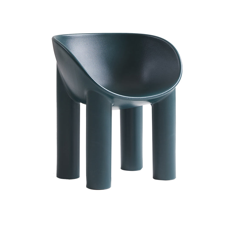 Sillas de comedor de estilo nórdico, sillas laterales con brazos de cocina y patas de plástico (juego de 2)