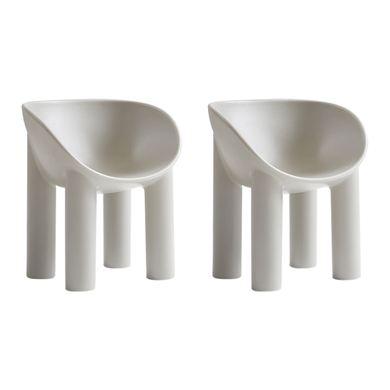 Sillas de comedor de estilo nórdico, sillas laterales con brazos de cocina y patas de plástico (juego de 2)