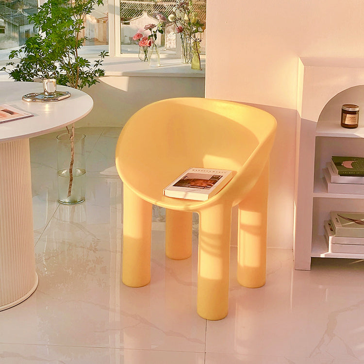 Sillas de comedor de estilo nórdico, sillas laterales con brazos de cocina y patas de plástico (juego de 2)