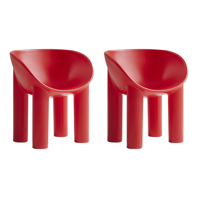 Sillas de comedor de estilo nórdico, sillas laterales con brazos de cocina y patas de plástico (juego de 2)