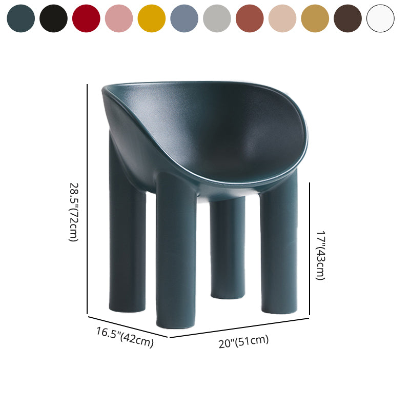 Sillas de comedor de estilo nórdico, sillas laterales con brazos de cocina y patas de plástico (juego de 2)