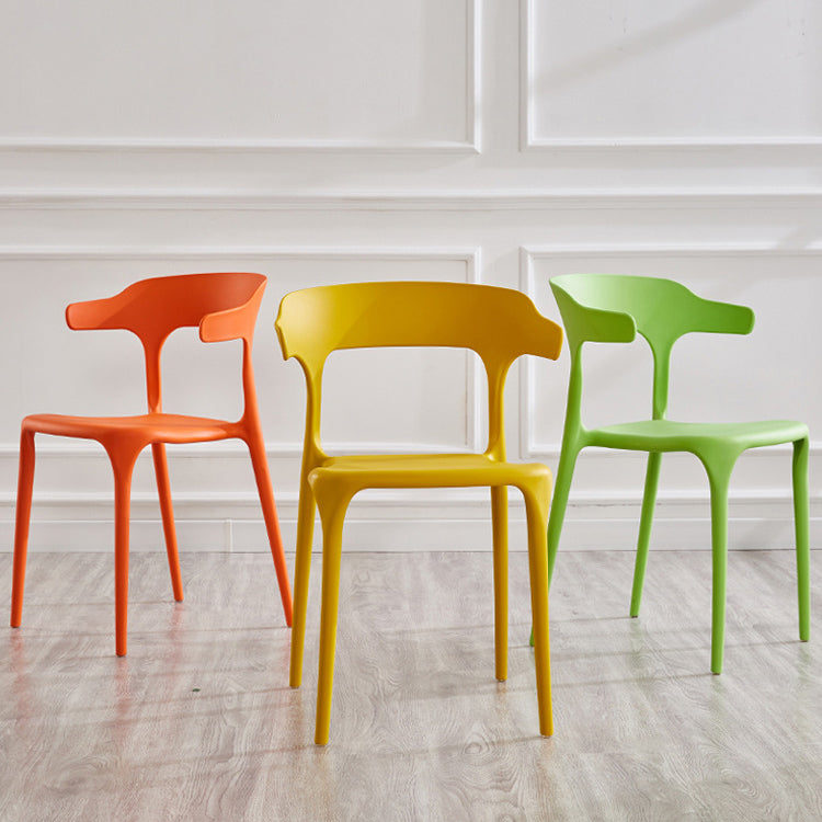 Silla lateral contemporánea interior con respaldo abierto Silla apilable de plástico para comedor individual
