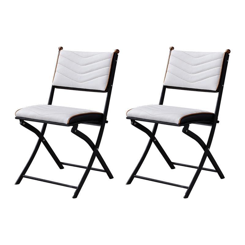 Silla lateral de metal moderna para interiores y exteriores, silla lateral de comedor plegable con respaldo abierto