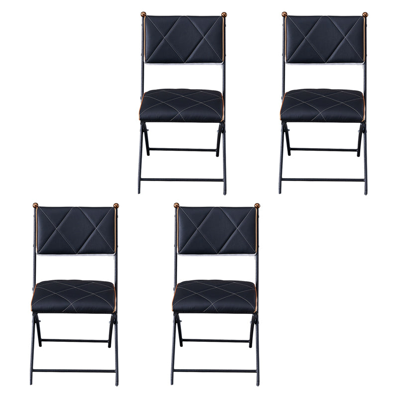 Silla lateral de metal moderna para interiores y exteriores, silla lateral de comedor plegable con respaldo abierto