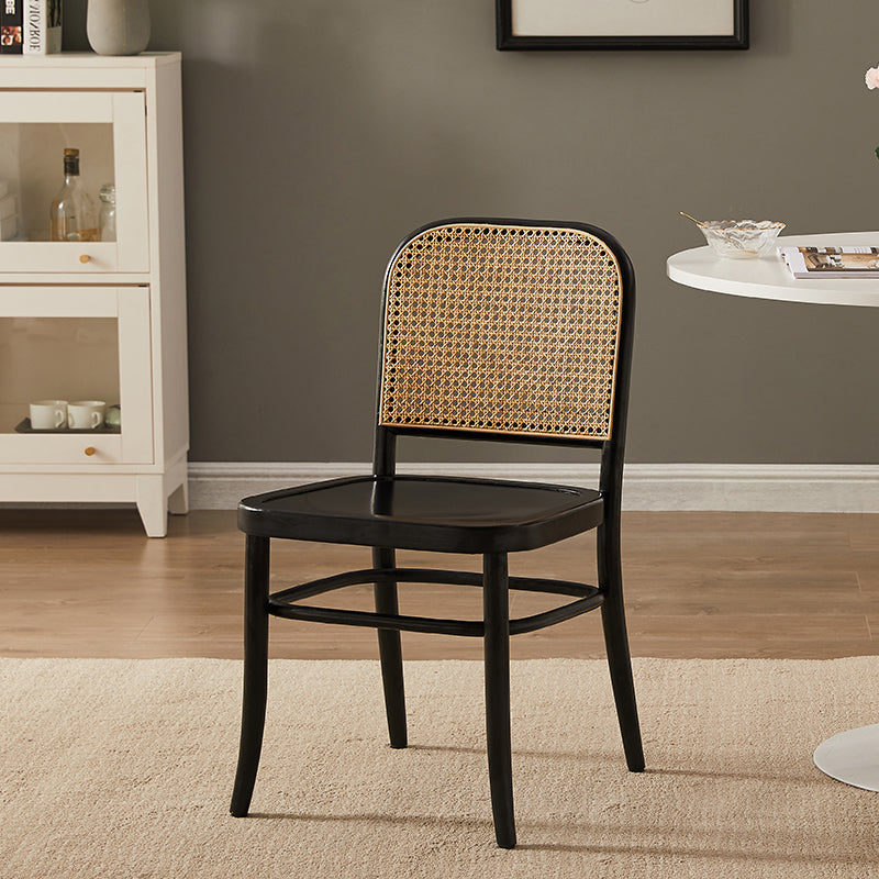 Silla de madera maciza de estilo tradicional, sillas laterales de comedor con respaldo abierto para cocina