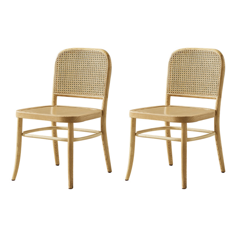 Silla de madera maciza de estilo tradicional, sillas laterales de comedor con respaldo abierto para cocina