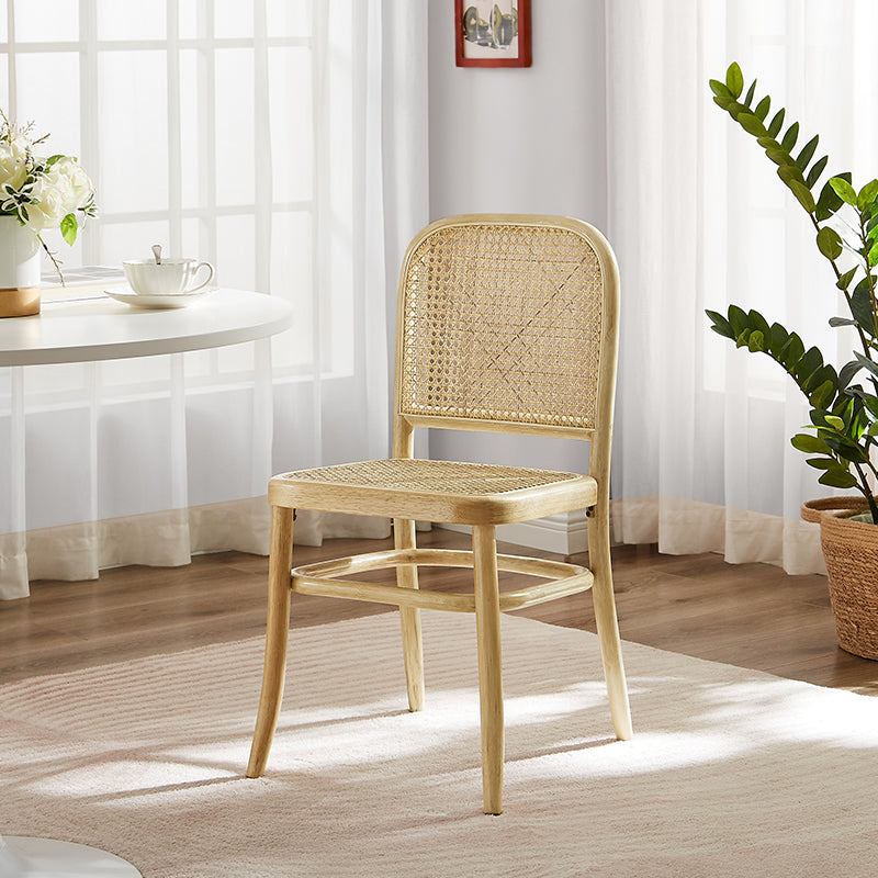 Chaise de cuisine en bois massif de style traditionnel, chaises latérales de salle à manger à dossier ouvert
