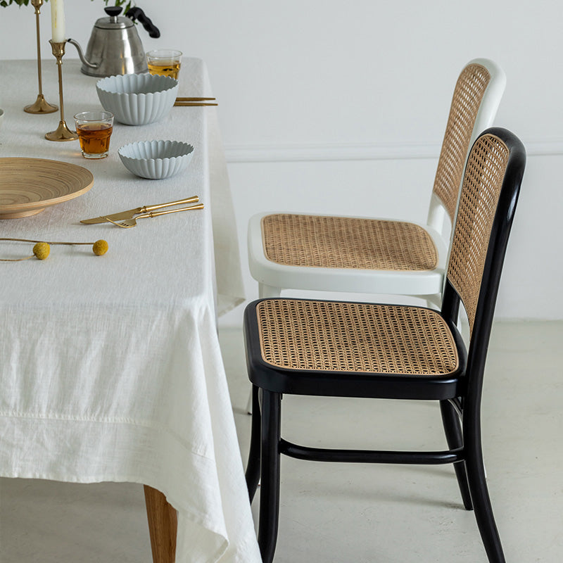 Silla de madera maciza de estilo tradicional, sillas laterales de comedor con respaldo abierto para cocina