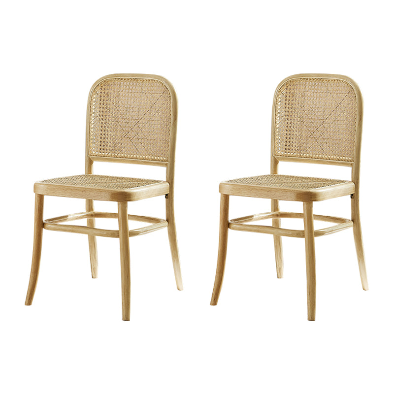 Silla de madera maciza de estilo tradicional, sillas laterales de comedor con respaldo abierto para cocina