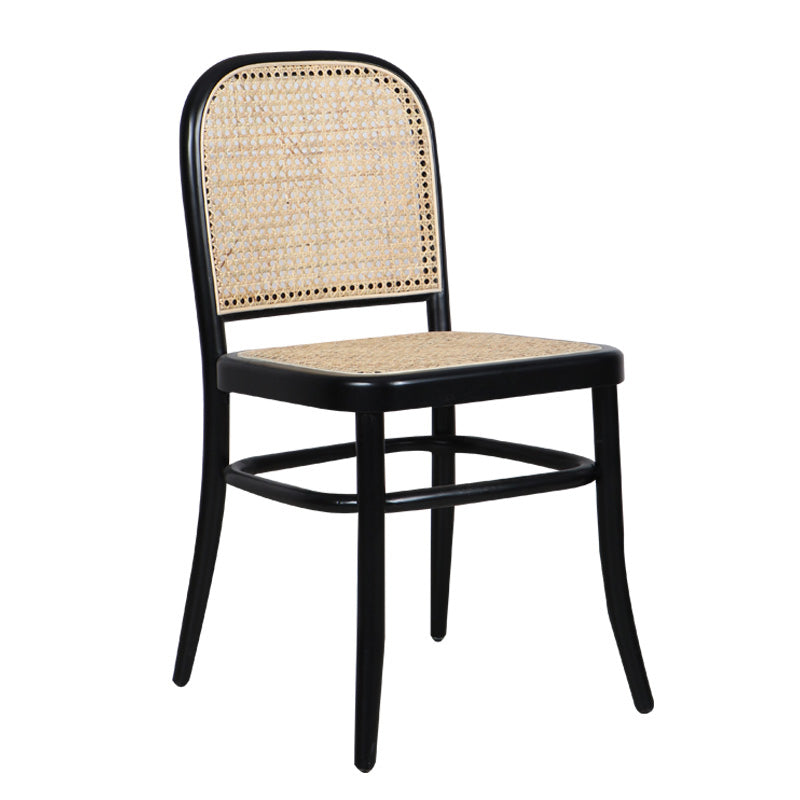 Silla de madera maciza de estilo tradicional, sillas laterales de comedor con respaldo abierto para cocina