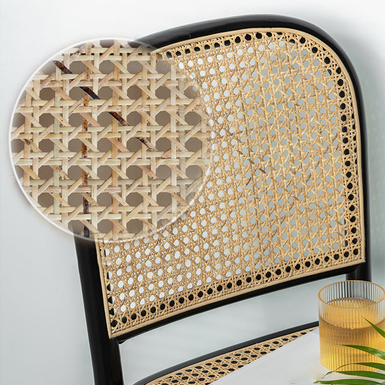 Silla de madera maciza de estilo tradicional, sillas laterales de comedor con respaldo abierto para cocina