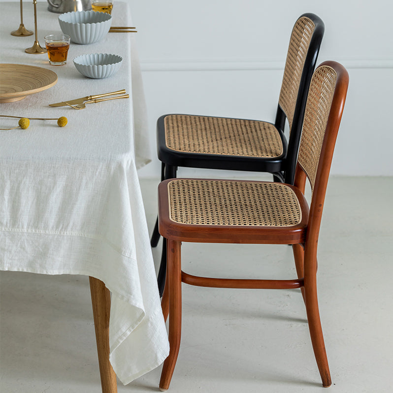 Silla de madera maciza de estilo tradicional, sillas laterales de comedor con respaldo abierto para cocina