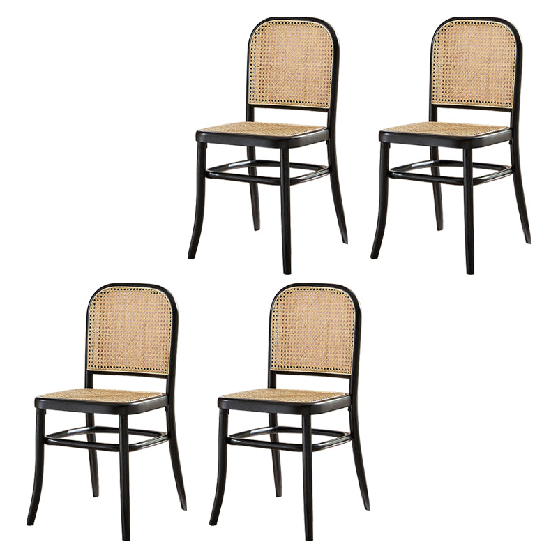 Silla de madera maciza de estilo tradicional, sillas laterales de comedor con respaldo abierto para cocina
