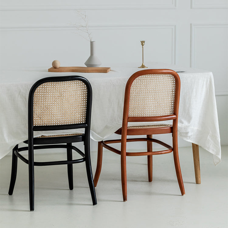Silla de madera maciza de estilo tradicional, sillas laterales de comedor con respaldo abierto para cocina