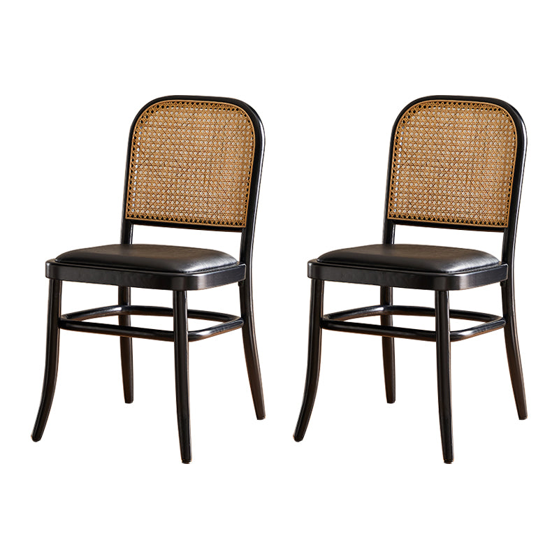 Silla de madera maciza de estilo tradicional, sillas laterales de comedor con respaldo abierto para cocina