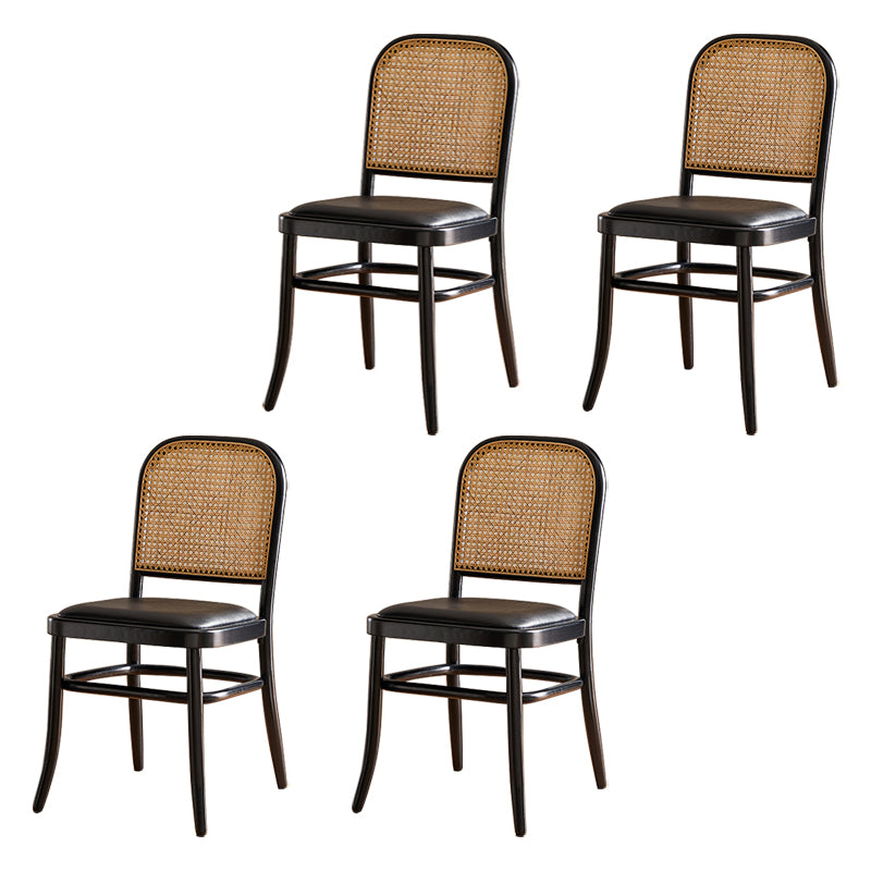 Silla de madera maciza de estilo tradicional, sillas laterales de comedor con respaldo abierto para cocina