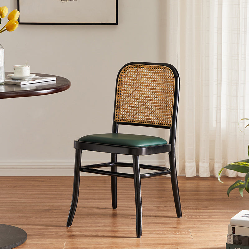 Silla de madera maciza de estilo tradicional, sillas laterales de comedor con respaldo abierto para cocina