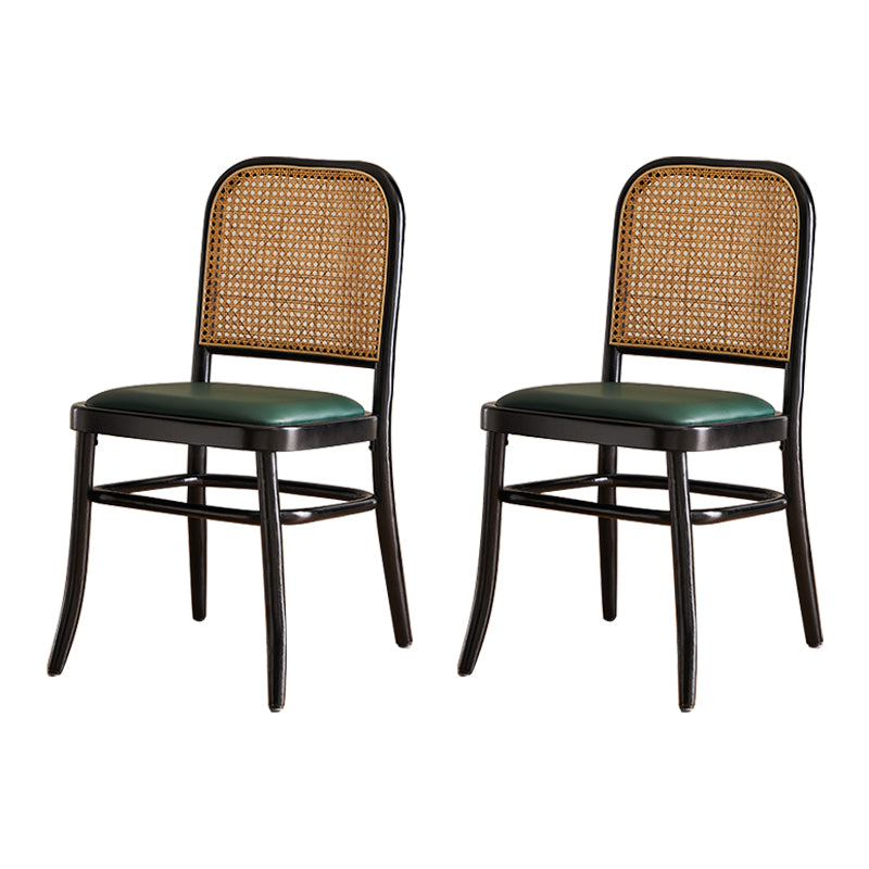 Silla de madera maciza de estilo tradicional, sillas laterales de comedor con respaldo abierto para cocina