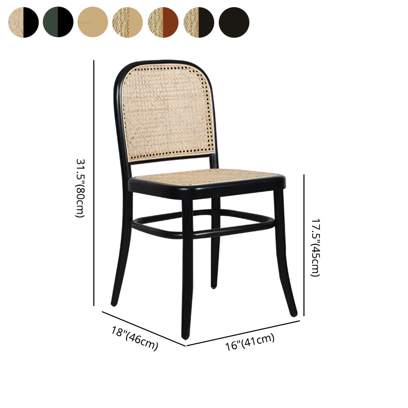 Silla de madera maciza de estilo tradicional, sillas laterales de comedor con respaldo abierto para cocina