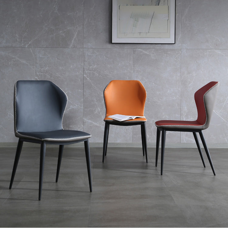 Industriële stijl metalen stoelen keuken dineren wingback zijstoel (set van 2)